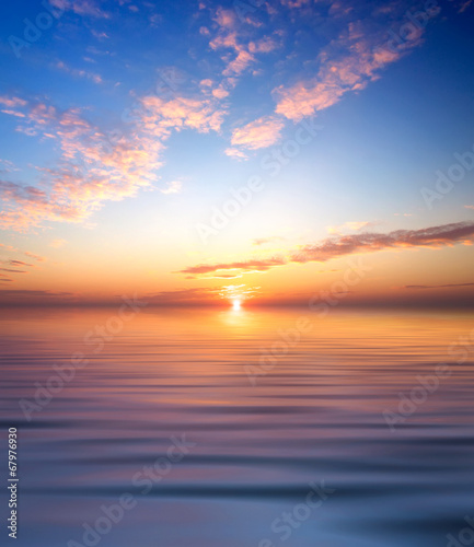 Seascape during sunset. Natural summer seascape