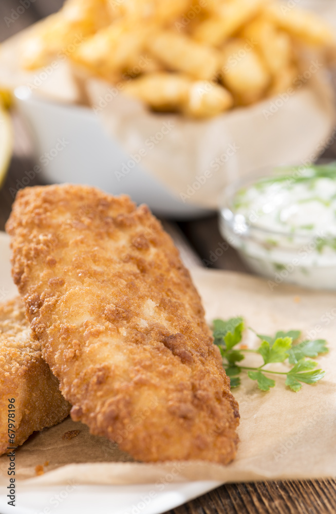 Fried Salmon Filet with French Fries Fried Salmon Filet with French Fries