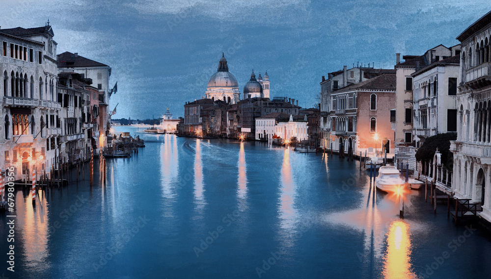 Naklejka premium Oil painting style image of Grand canal