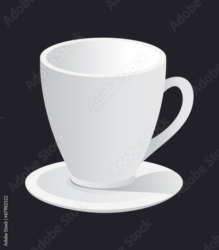 photorealistic white cup and saucer