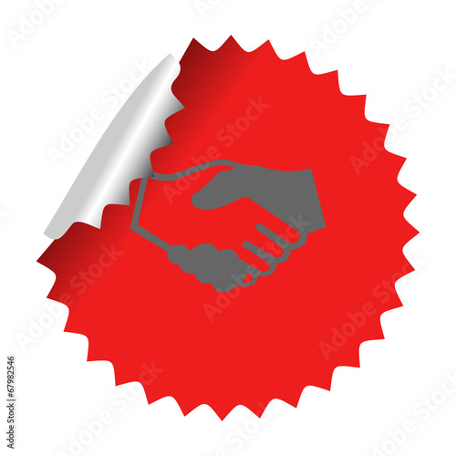 Handshake icon in sticker. Vector