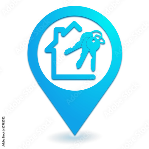 maison à vendre sur symbole localisation bleu