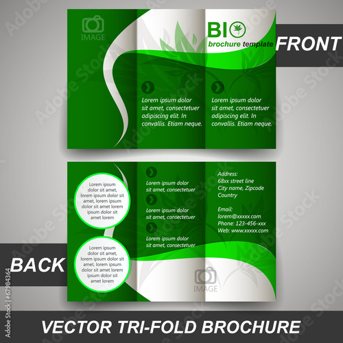 Bio tri fold corporate business store brochure, cover design