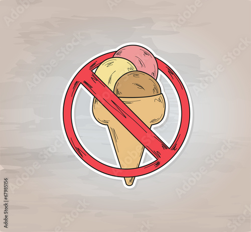 sign entry ban ice cream