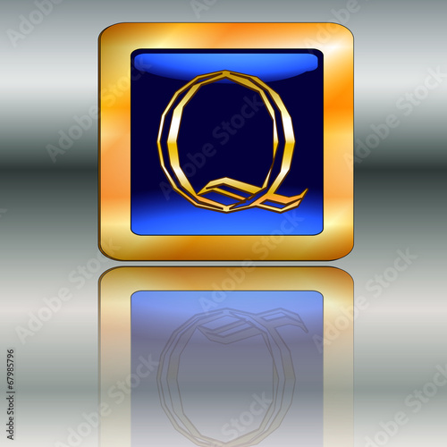 Goldplakette Q eckig