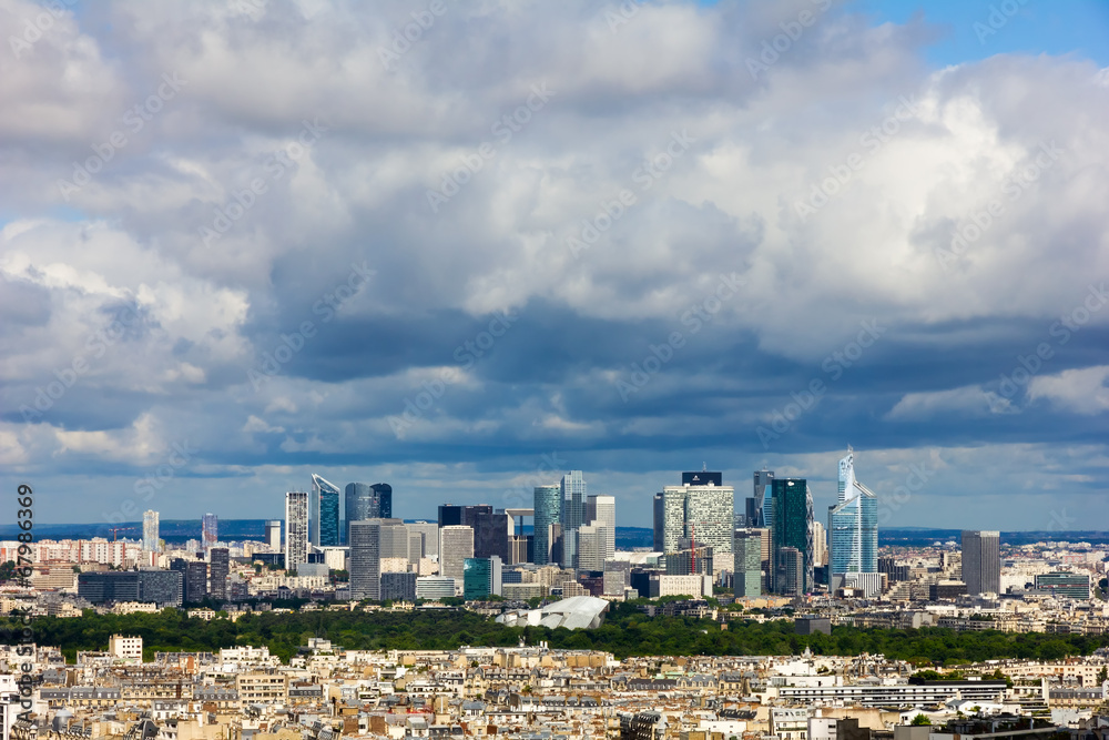 View of the modern business district of Paris - La Defense from