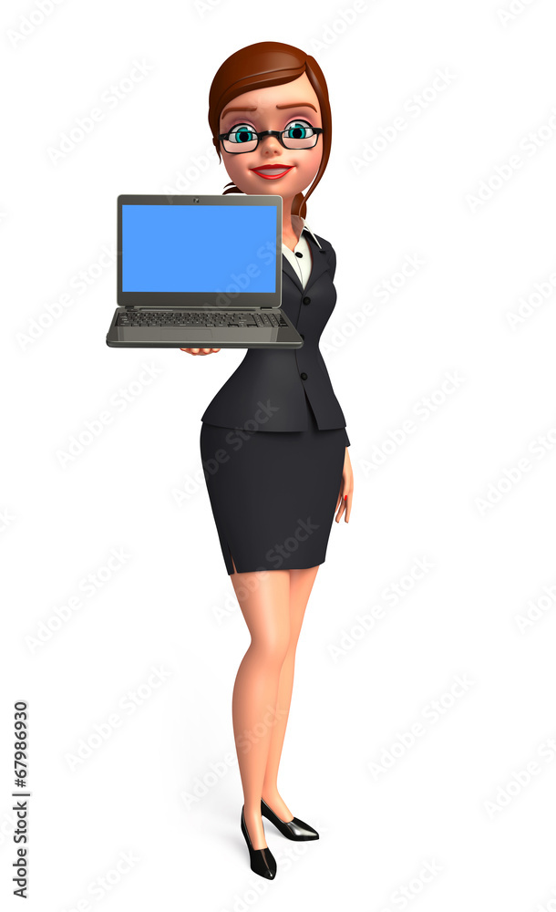 Young Business Woman with laptop Young Business Woman with laptop