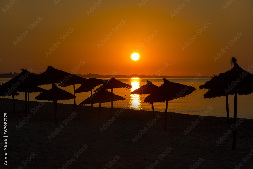 Sunrise in the Mediterranean yellow