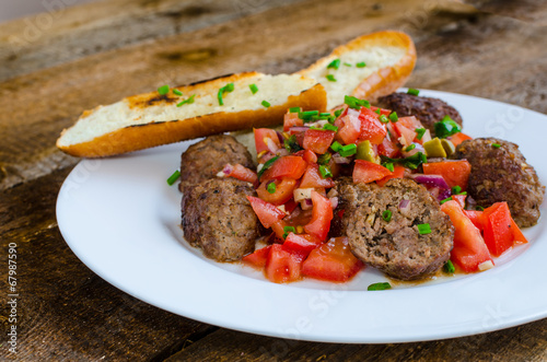 Meatballs with spicy tomato salsa