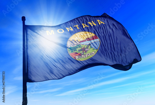 Montana (USA) flag waving on the wind photo