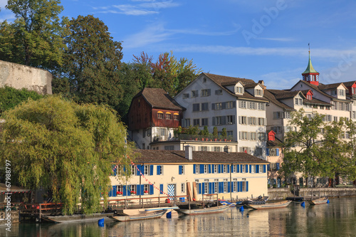 Zurich, the Limmat river