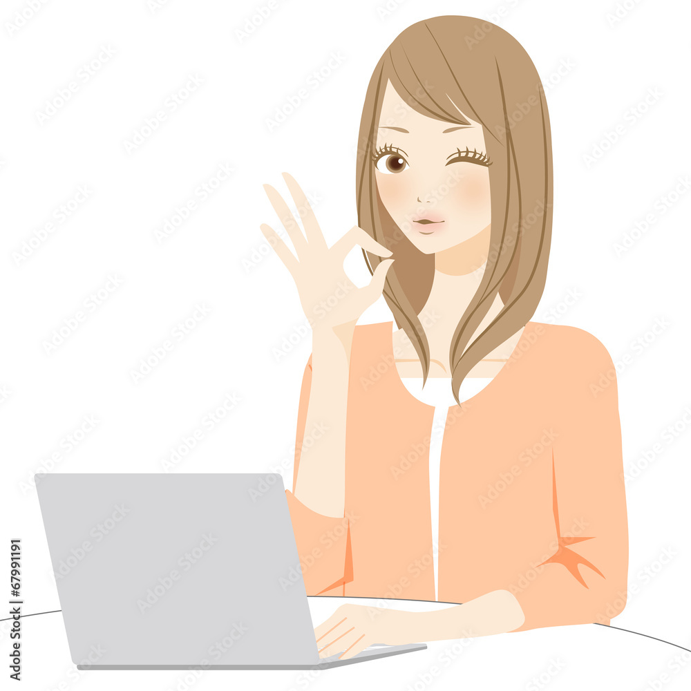 PC パソコンの操作をする女性 PC パソコンの操作をする女性