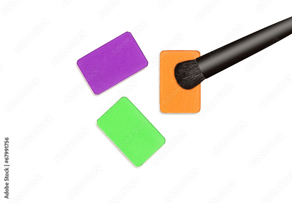 Multicolored eyeshadow with makeup brush Multicolored eyeshadow with makeup brush