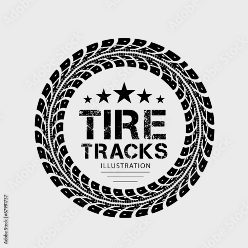 Tire tracks. Illustration on grey background