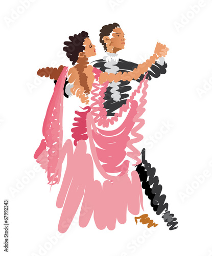 watercolor sketch of dancing couple