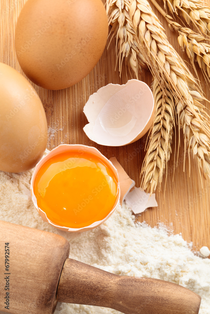 Flour and eggs. Flour and eggs.