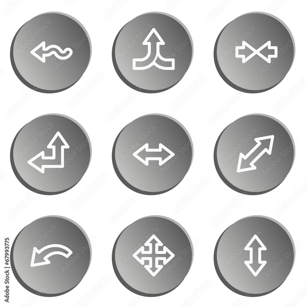 Arrows web icon set 2 , grey stickers set Arrows web icon set 2 , grey stickers set