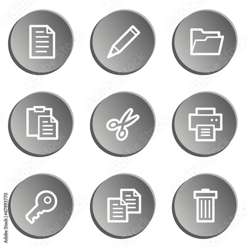 Document web icon set 1 , grey stickers set