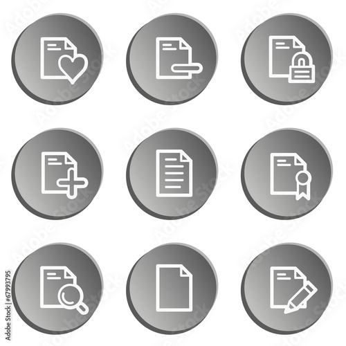 Document web icon set 2 , grey stickers set