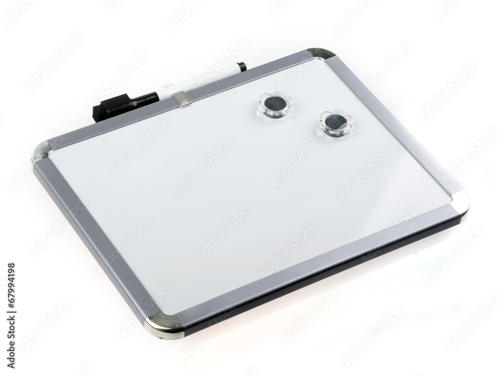 Empty whiteboard (magnetic board) isolated Empty whiteboard (magnetic board) isolated