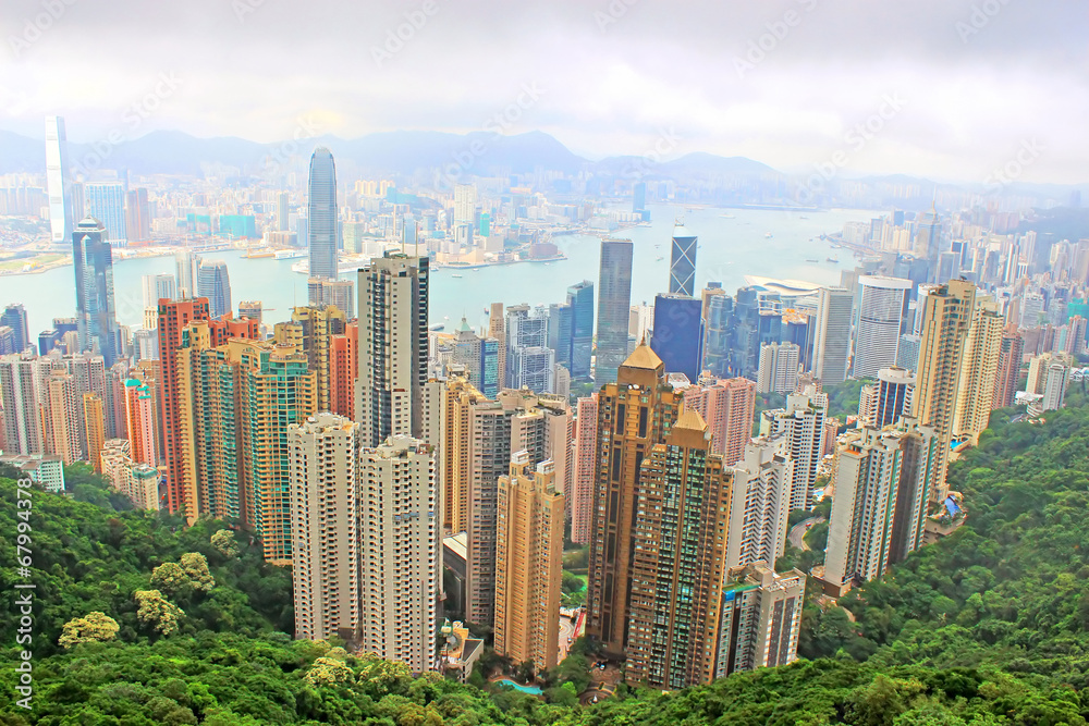 Obraz premium Hong Kong skyline. View from Victoria Peak.