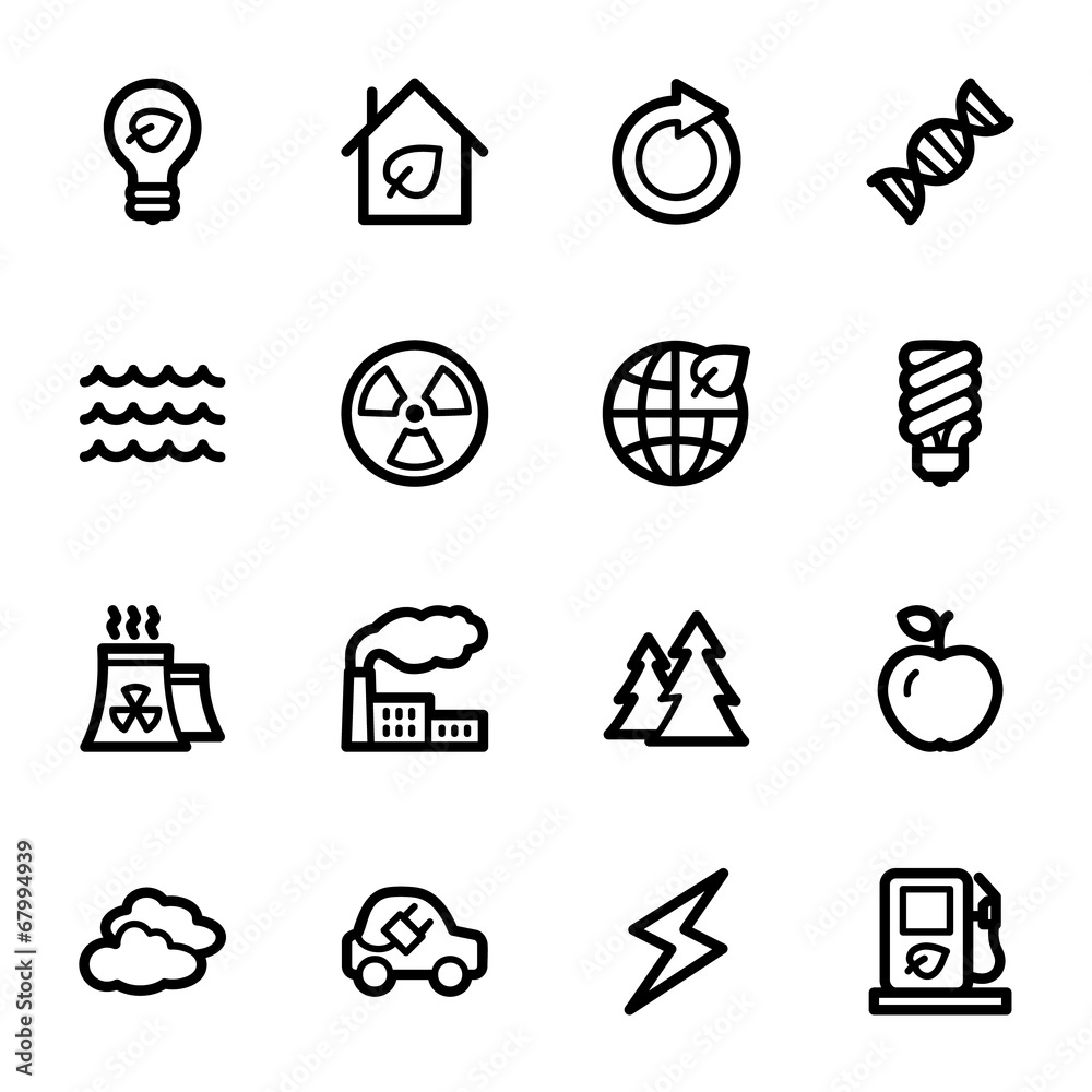 Green ecology web icons set Green ecology web icons set