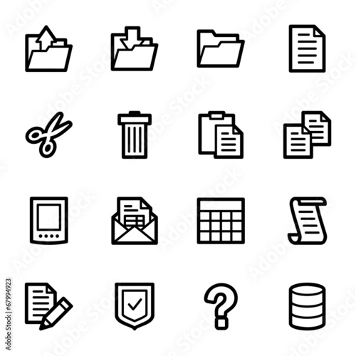 Document web icons set