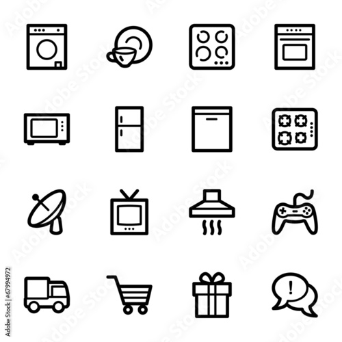 Home appliances web icons set