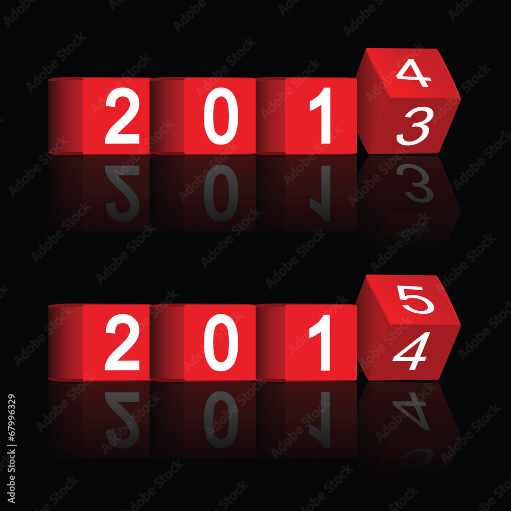 cube passing years 2013-2015, vector cube passing years 2013-2015, vector