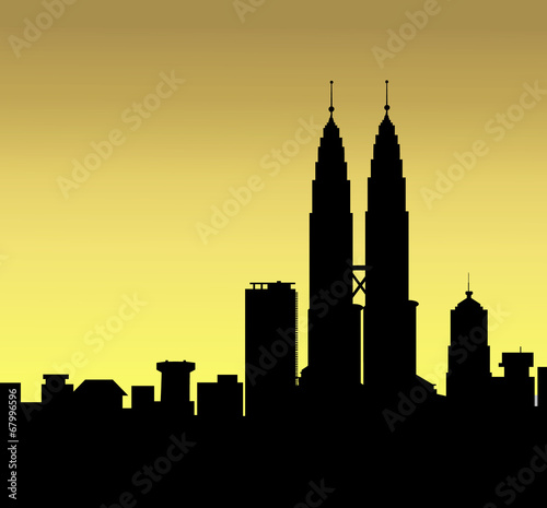 Photography Kuala Lumpur Skyline at Early Morning-Vector