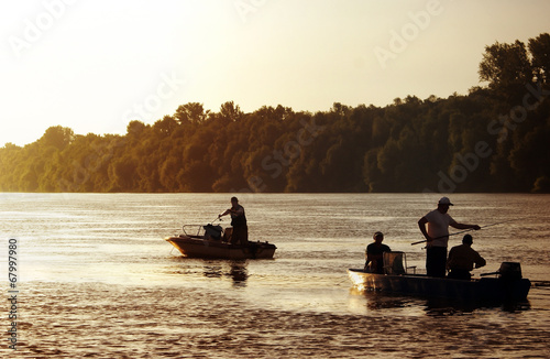 Fishing in sundown