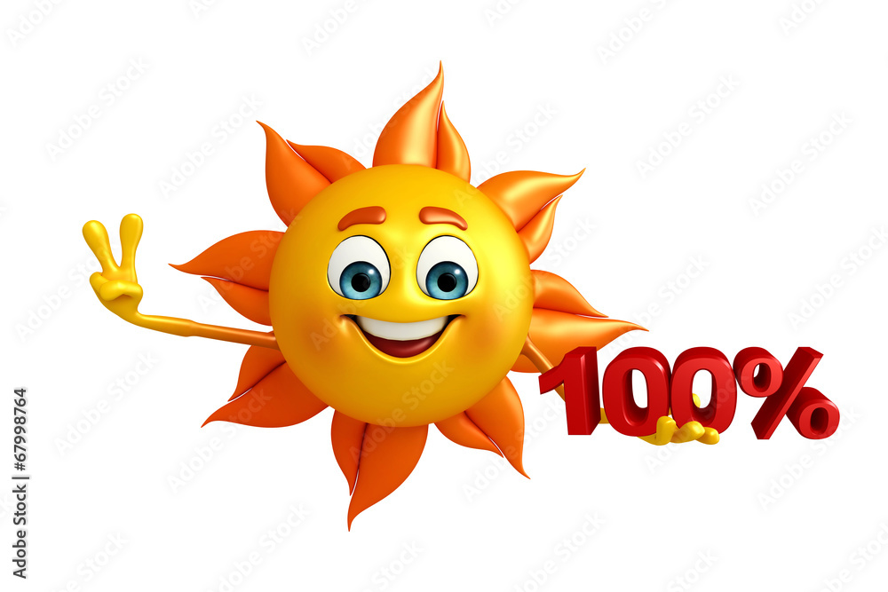 Sun Character With Percentage