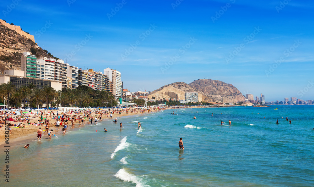 Mediterranean  beach in Alicante, Spain