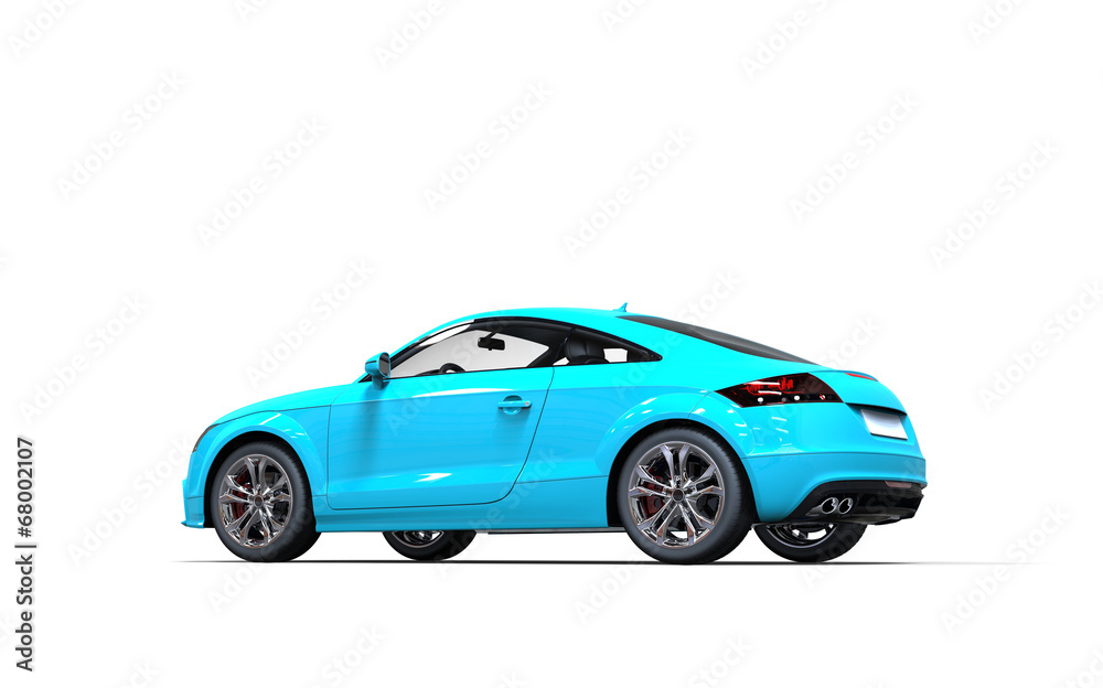 Bright blue modern car