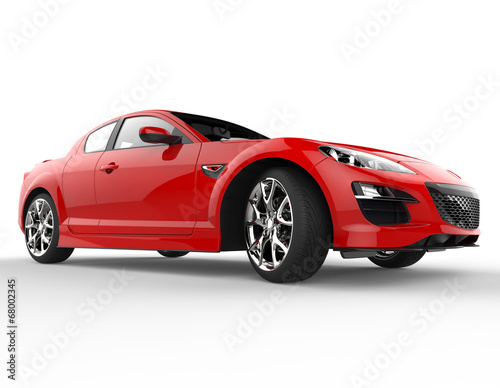 Sports car red front side © technicolors