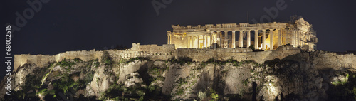 Acropolis of Athens.Night shot.Panorama.