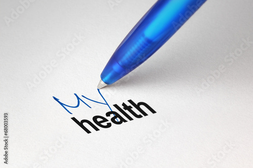 My health, written on white paper