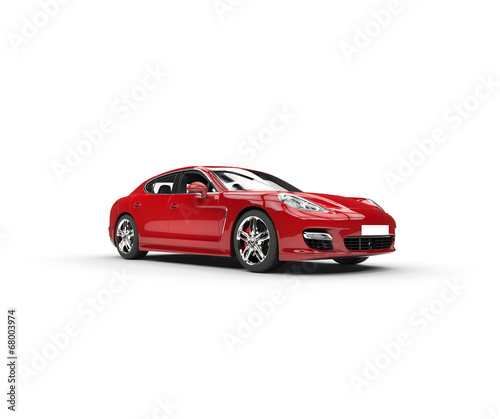 Red sport car isolated on white background © technicolors