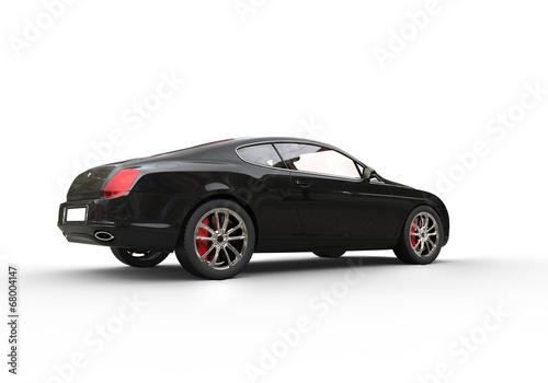 Black elegant car on white background side view © technicolors