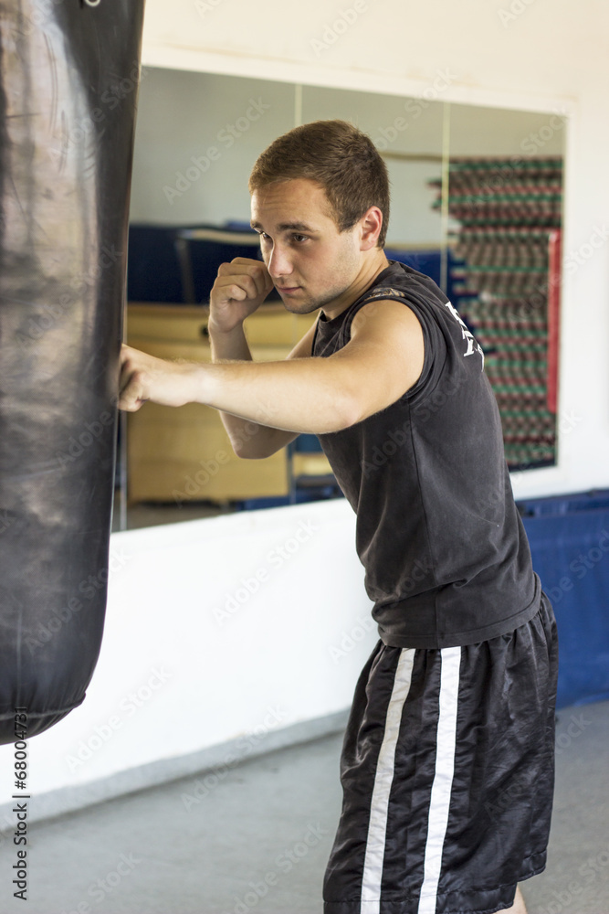 Young man boxing workout