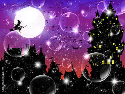 ハロウィン　夜空　背景