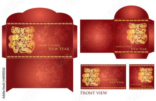 various size of chinese lunar new year red packet 