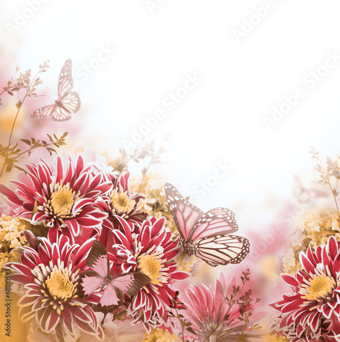 Bright spring chrysanthemum  floral background