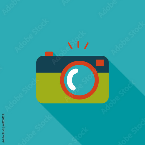 camera flat icon with long shadow