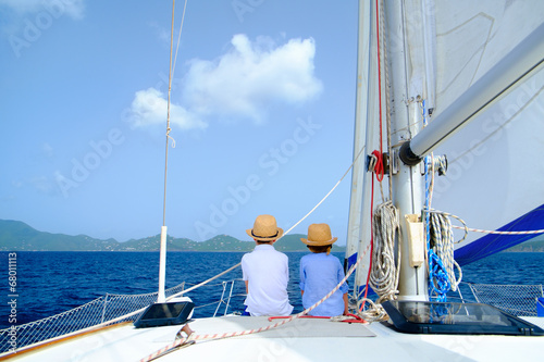 Kids at luxury yacht