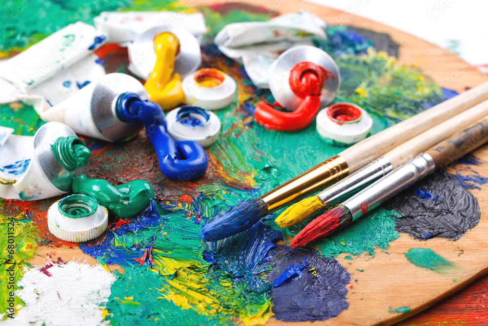 Obraz premium Paints and brushes