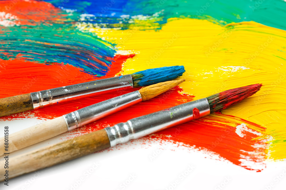 Obraz premium Paints and brushes