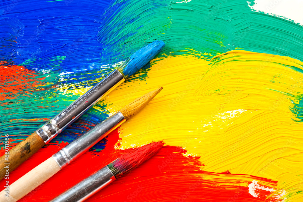 Obraz premium Paints and brushes