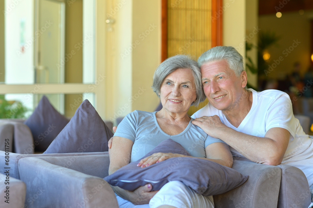 Old couple went to a resort vacation Old couple went to a resort vacation