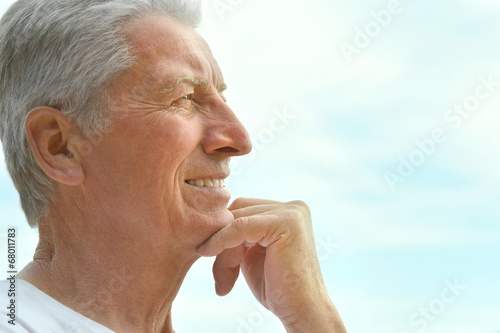 Portrait of happy mature man